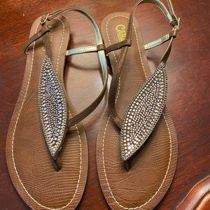 Carlos Santana bejeweled sandals size 9.5.